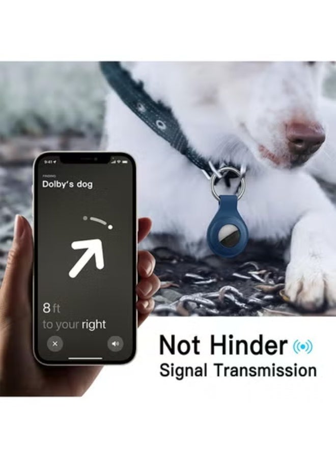 fantasize 4 قطع غلاف سيليكون AirTag، حامل AirTag مقاوم للصدمات، غلاف واقي AirTag، سلسلة مفاتيح AirTag للمفاتيح، الحقائب، الأمتعة، طوق الحيوانات الأليفة، تصميم مضاد للفقد ومقاوم للخدوش - Image 2